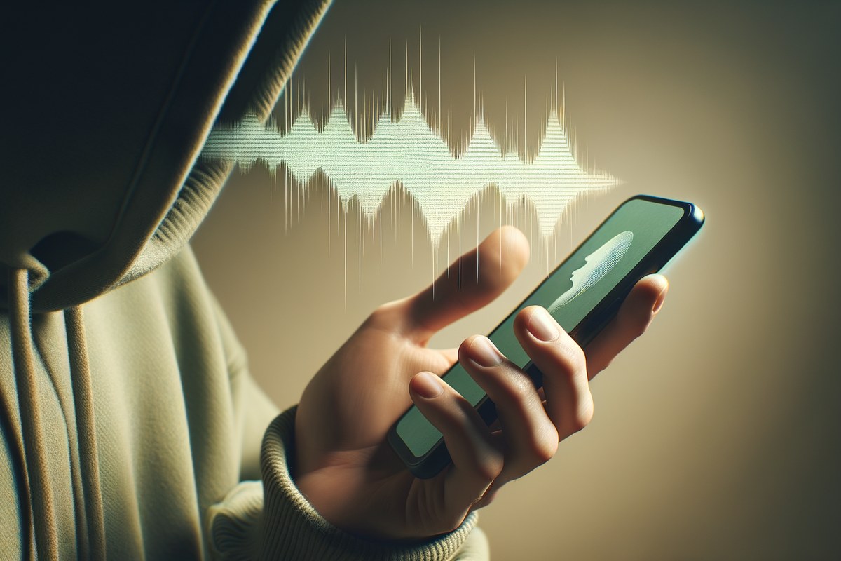 Nahaufnahme einer Person, die mit dem Handy spricht