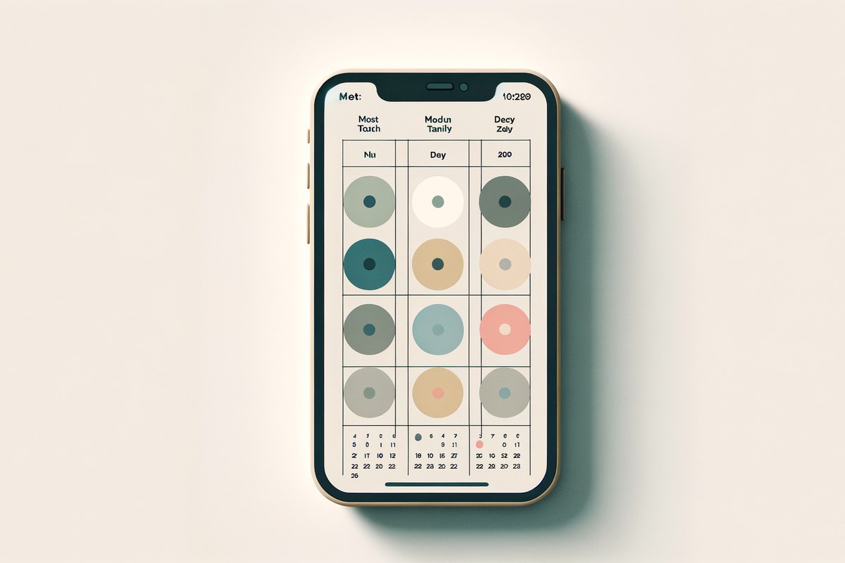 Kalenderwoche mit farbigen Punkten pro Familienmitglied